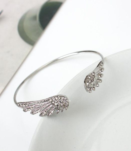 

fashion accessories set auger wings of the angel bangle bracelet personality alloy crystal bangle bracelets whole2740098, Black