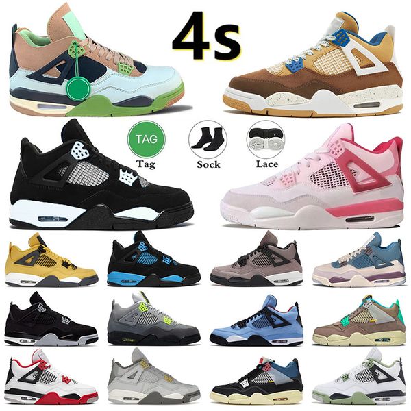 

jumpman 4 4s basketball shoes for men women grogu medium olive cacao wow black blue roses white oreo sail seafoam university blue bred mens
