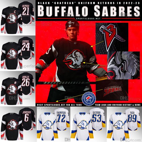 

#88 patrick kane buffalo rasmus dahlin sabres jersey erik johnson tage thompson jeff skinner victor olofsson alex tuch kyle okposo dylan coz, Black;red