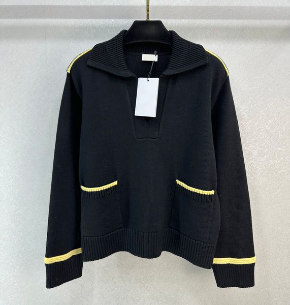 

women's sweaters v neck long sleeve black wool sweater, White;black