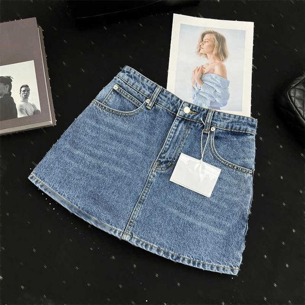 

summer casual denim short skirt womens swim short skirts the use of imported denims cotton custom hardware accessories a-line version design, Black