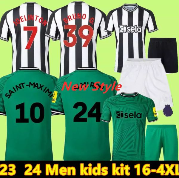 

23/24 soccer jerseys kids kit 2023 2024 football shirt training nufcs home away third child set fan player version bruno g. wilson isak, Black;yellow