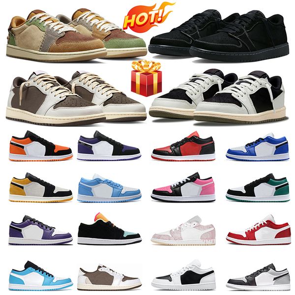 

black phantom 1 low basketball shoes 1s lows men women sneakers reverse mocha olive shadow toe panda aurora green trainers sports outdoor