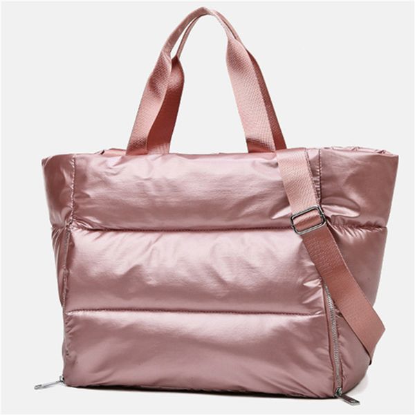 

evening bags winter large capacity shoulder bag for women waterproof nylon space pad cotton feather down tote female handbags 230707