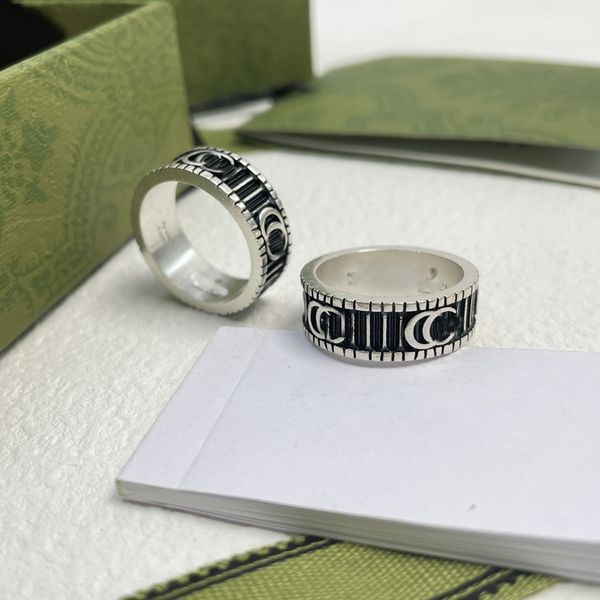 

designer ring ggity letter couple rings women retro jewelry luxury party wedding rings woman gifts cluster rings 6-10 nm1, Silver