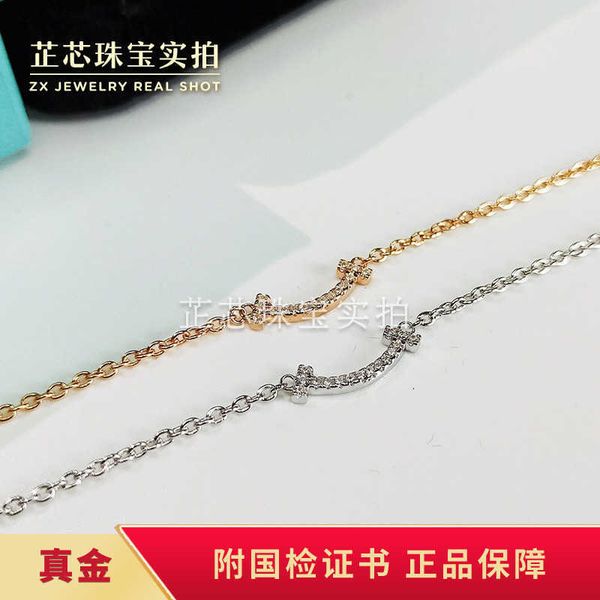 

selling item tiffay's same style pingti smiling bracelet 18k white gold mosang au750 rose star female, Golden;silver