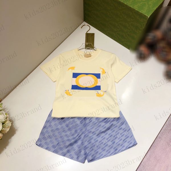 

new designer t shirts sets children brand letter printing shorts short sleeve t shirts with beach shorts two pieces sets high end girls spor, White