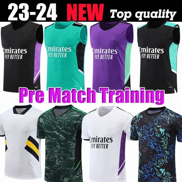 

pre match training 2023 bellingham vini jr soccer jerseys tchouameni 23 24 football shirt real madrids camavinga rodrygo camisetas men kit u, Black;yellow