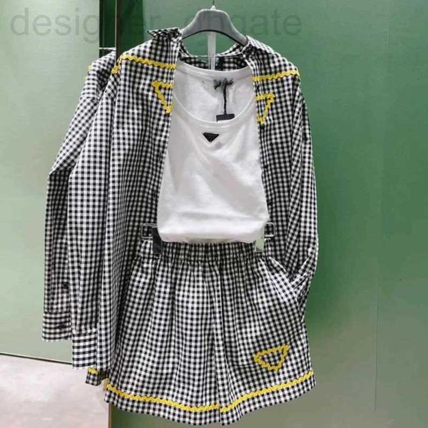 

women's blouses & shirts designer wave edge ribbon spliced long sleeve shirt summer new checker pattern fashion age reducing loose rela, White