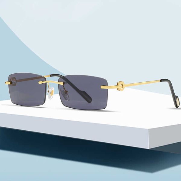 

Fashion carti top sunglasses New Kajia Sunglasses men's and women's frameless square C-type plate legs optical frame glasses with original box