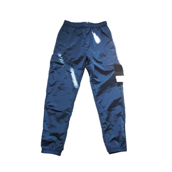 

TOPSTONEY High-quality Metal Nylon Reflective Casual Patch Pants Men And Women Couples Casual Overalls PJ025, Blue