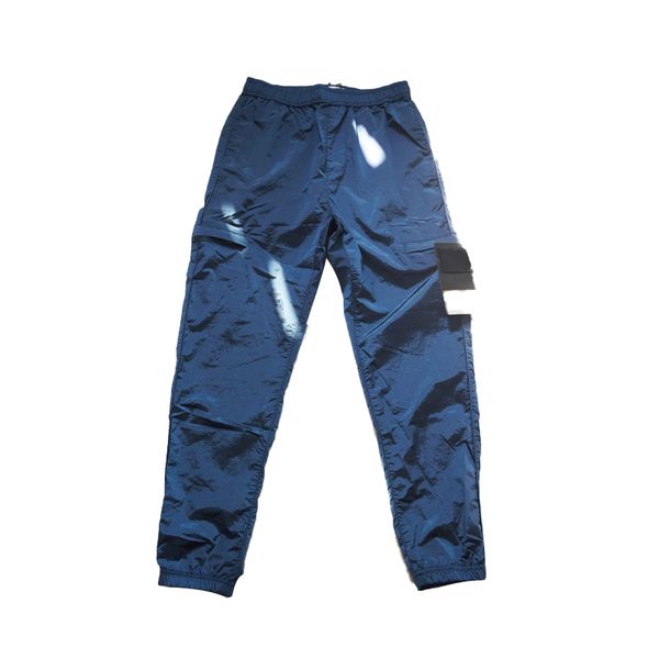 

TOPSTONEY High-quality Metal Nylon Reflective Casual Patch Pants Men And Women Couples Casual Overalls PJ025, Blue-pj025