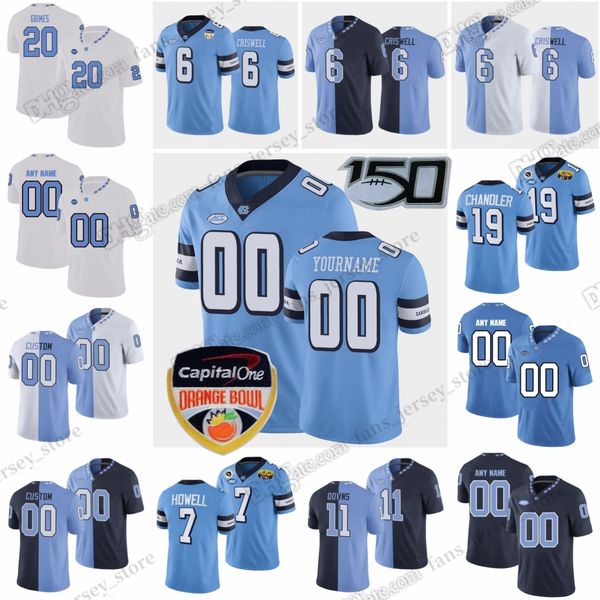 

s-6xl north carolina tar heels college football jerseys criswell harrell maye tabor brooks green hampton jones blackwell craft flynn greene, Black