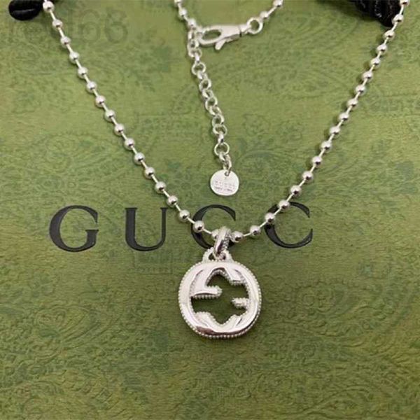 

pendant necklaces designer womens design necklace faux leather 18k gold plated stainless steel choker chain letter europe america fashion we, Silver