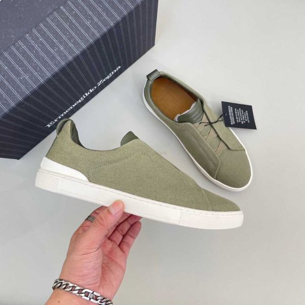 

zegna mens shoes canvas board shoes mens casual shoes mens trendy mens low korean version temperament one step shoes mens style, Black