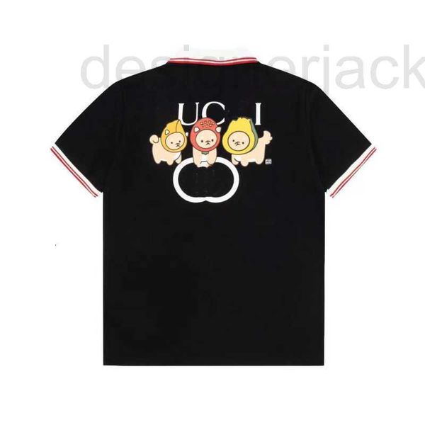 

men's polos designer cotton mens polo shirt loose lapel short sleeved shirts men women printed casual simple tee kaue, White;black