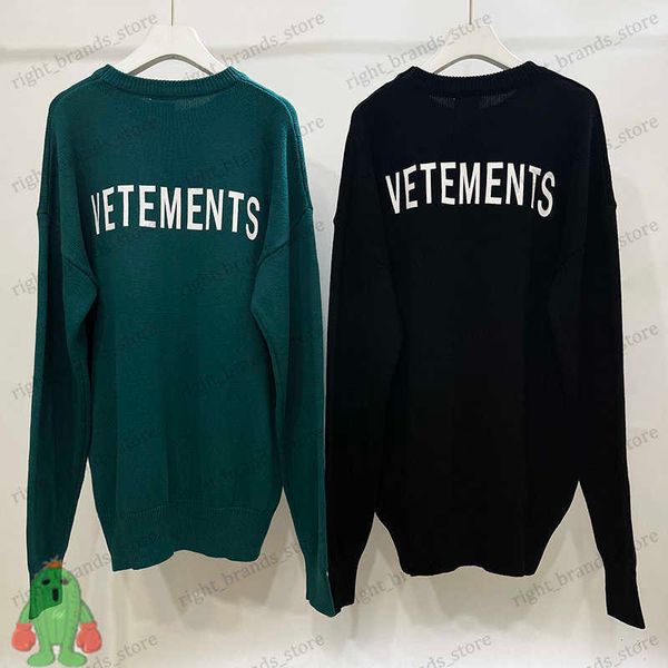 

men's hoodies sweatshirts vetements sweater letter printed 2023 winter round neck men's women's oversize sweater sweatshirts, Black