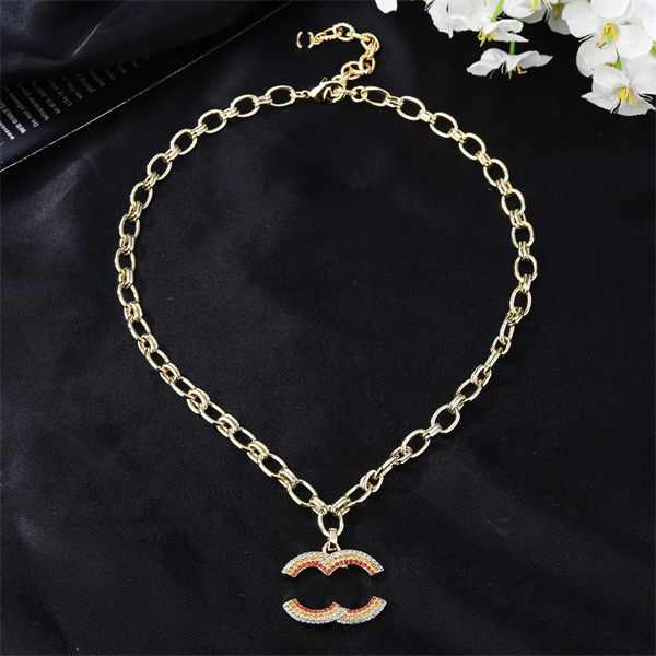 

20 style c-letter ccity cuban link chain pendant pearl necklaces brand designer necklaces for women man wedding party choker jewelry 7534, Silver