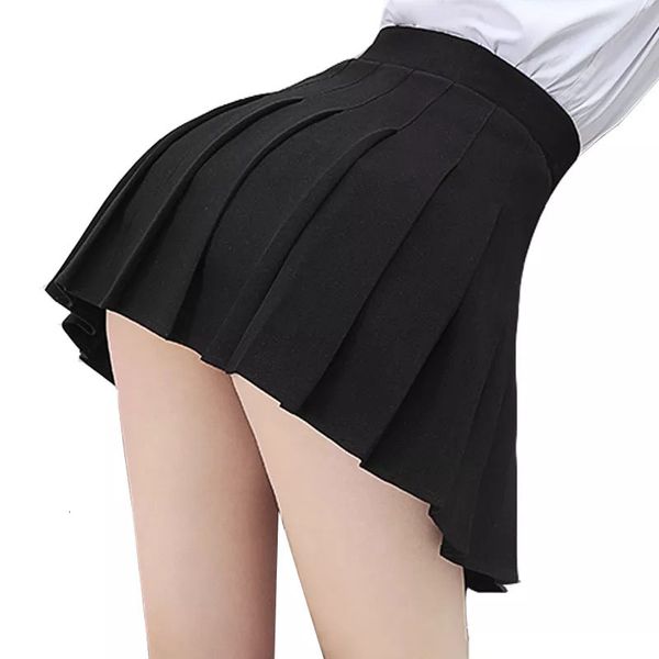 

skirts without shorts women skirts high waist a-line woman pleated skirt summer fashion female mini skirts harajuku ladies short skirt 23070, Black