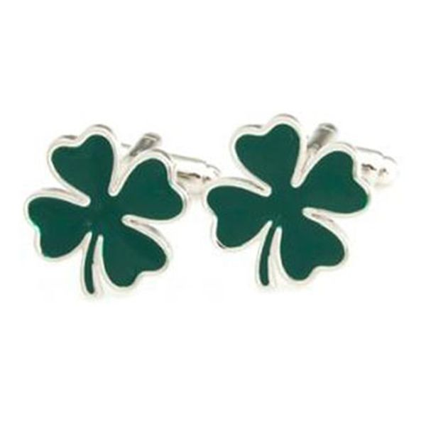 

cuff links tzg10277 green clover cufflink 2 pairs promotion 230706, Silver