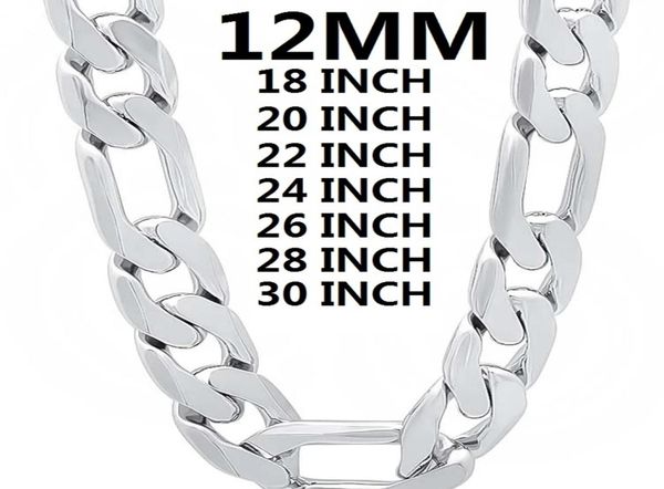 

solid 925 sterling silver necklace for men classic 12mm cuban chain 1830 inches charm fashion jewelry wedding 2202226886478