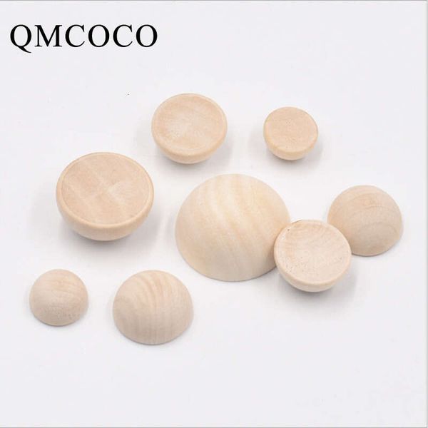 

12 15 20 25 30 40 50mm natural color half round wooden beads diy crafts jewelry tools custom hemu loose beads crafts accessories, Silver