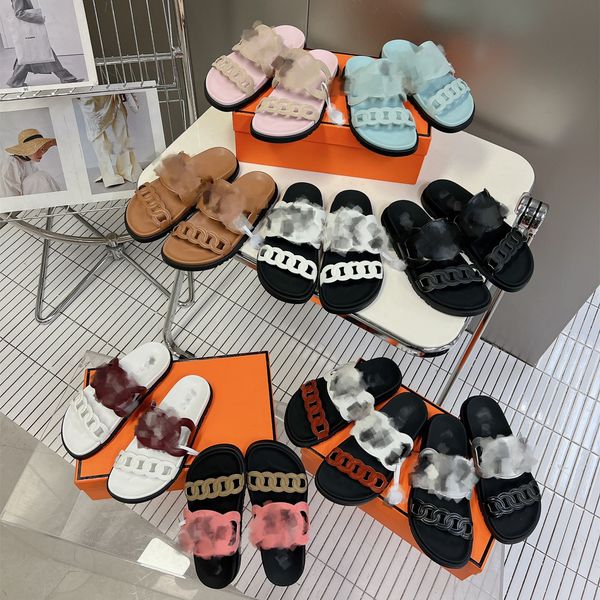 

h letter slippers men women chypre sandal extra sandals calfskin slippers non-slip rubber sole slipper platform slides classic beach flip fl, Black