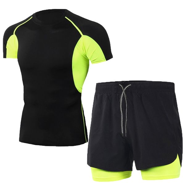 

men's tracksuits 2 pcs/set men's tracksuit gym fitness badminton sports suit clothes running jogging sport wear exercise workout s, Gray