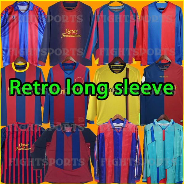 

retro barcelona soccer jerseys 1991 1992 1996 1997 2003 2004 2005 2006 2007 2008 2009 2010 ronaldinho a.iniesta long sleeve football shirt v, Black;yellow