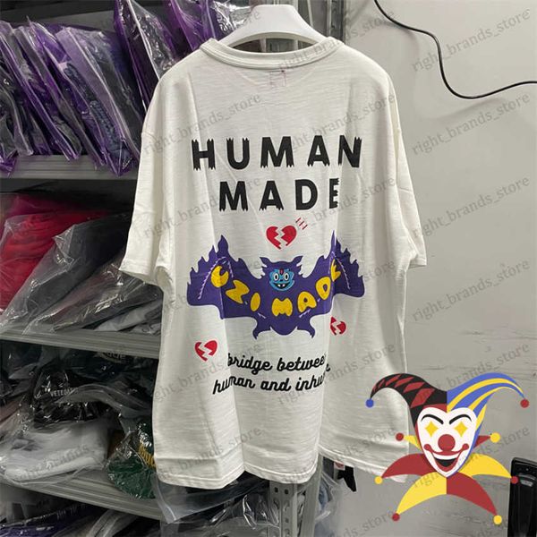 

men's t-shirts 2023ss bat human made t-shirt printing oversized tees heavy fabric t shirts t230707, White;black