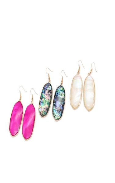 

new sweet geometric white pink mixed color shell elegant earring sweet new design earring6403268, Golden;silver