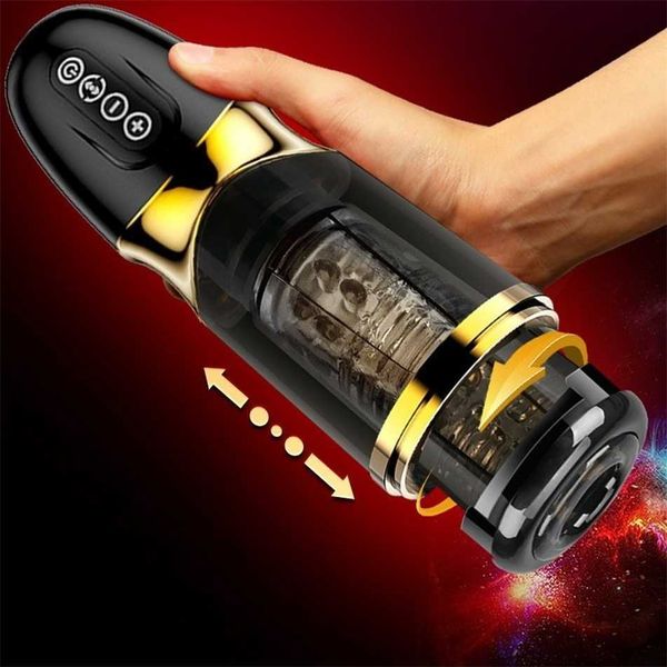 

fully automatic men's aircraft cup electric telescopic rotating sound producing male toy factory sale