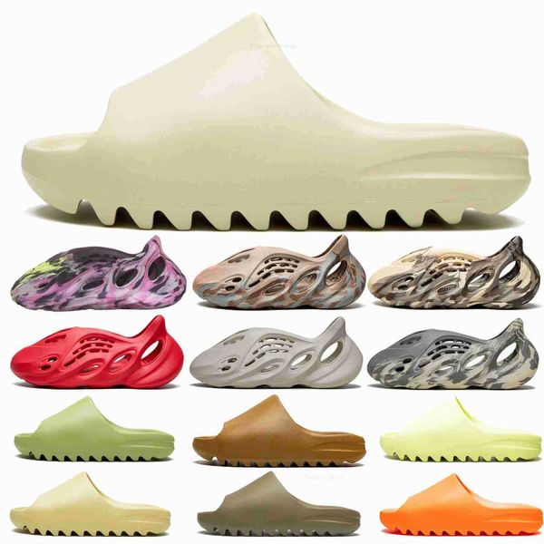 

2023 designer sneaker slippers men and women shoe slider foam runner-up blue agate pure sandals slippers ochre bone resin desert ararat skat, Black