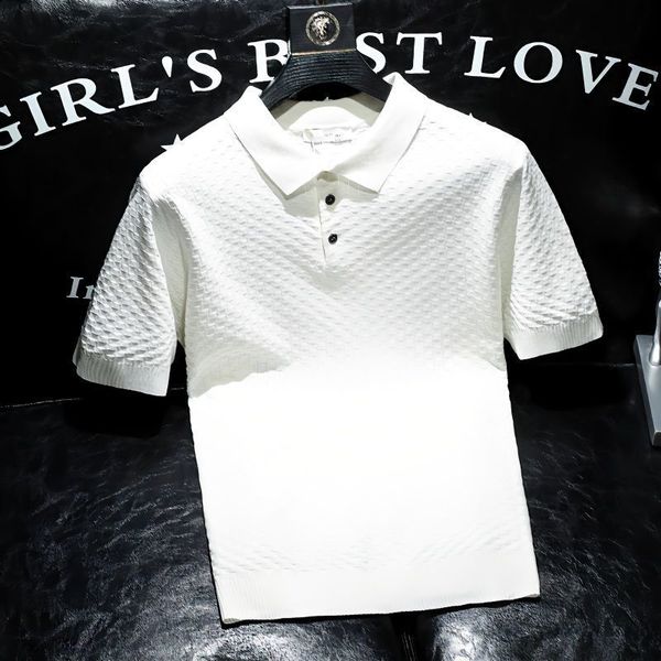

men's polos british style man knit polo shirt mens casual cotton polo shirt men short sleeve high quantity solid color polo men b139 23, White;black