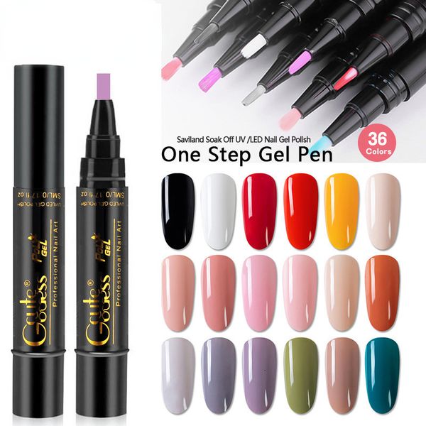

nail gel 3 in 1 step nail varnish pen one step nail gel polish easy to use uv gel painting glue lazy lasting nail art nail accessories 23070, Red;pink