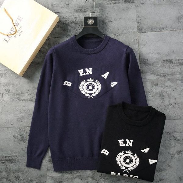 

2023 male designer l sweater pullover men's hoodie long sleeve knit sweater plaid embroidery printed letter men's clothing winter, White;black