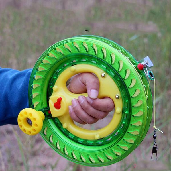 

Blue Round Grip Kite Reel Winder with Fire Wheel String Handle Tool for Flying Kites 200M