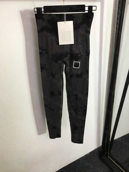 

23ss womens leggings pants yoga pants women designer leggings smudgy printed stretch slimming yoga pants small legs women clothes, Black