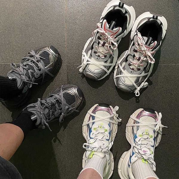 

2023 new paris dads shoes womens ins fashion summer breathable thick sole elevated bomb street couple sports shoes men, Black