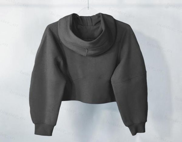 

autumn and winter yoga hoodie scuba womens plus velvet thickening jackets hoodys sports half zipper terry designer sweater 2023 fashion move, Black