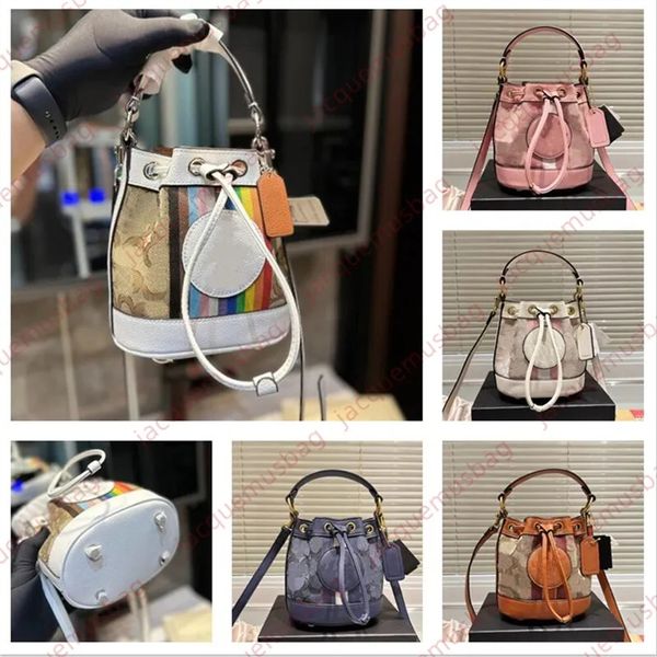 

designer bucket bags coac women dempsey jacquard mini handbag tote shoulder crossbody wallet c's hobo purses 4a quality luxurys underar