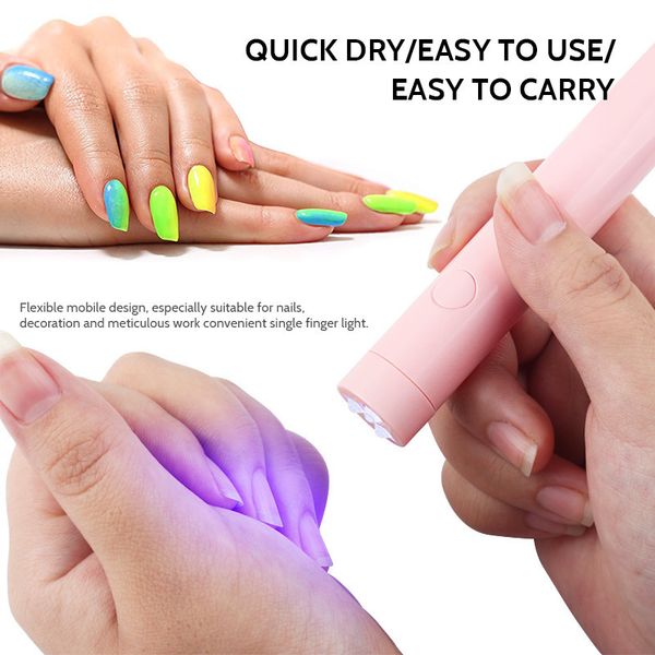 

nail dryers mini battery storage nail lamp usb portable flashlight pen type led light therapy machine ultraviolet nail dryer baking lamp 230