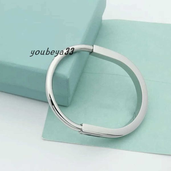 

titanium steel bangle designer lock bracelet silver rose gold bracelets for women jewelry with velvet bag, Black