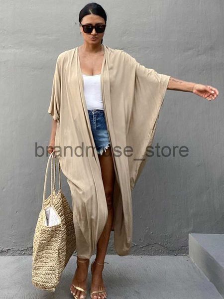 

casual dresses beach cover up kimono women summer 2022 new pareo swimsuit cape solid bohemian tunic dresses bathing suits dropshipping j2307, Black;gray