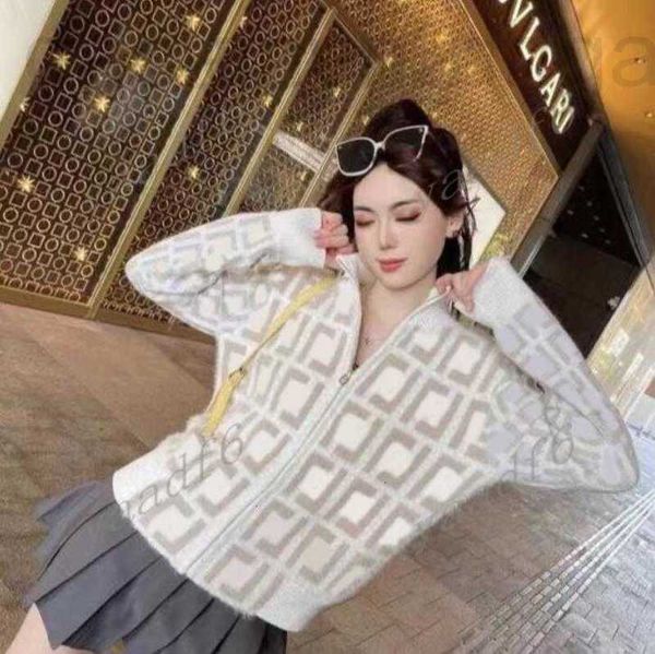 

women's sweaters designer fall 2022 fashion women's sweater high-end comfortable zipper cardigan luxury f letter print design zev3, White;black