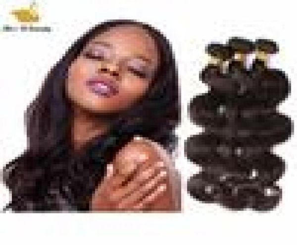 

dyeable natural color body wave wavy remy human hair bundles cuticle aligned healthyhair no shedding split ends1075882, Black