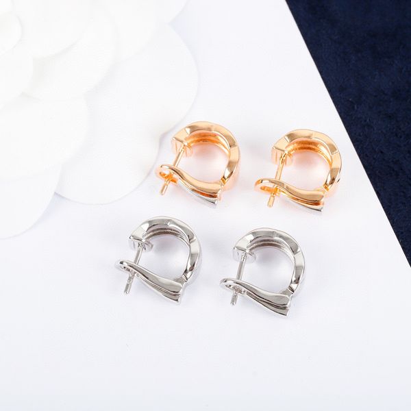 

2023 luxury quality charm clip earring with diamond and without in two colors plated have box stamp rhombus shape design ps7275b, Silver