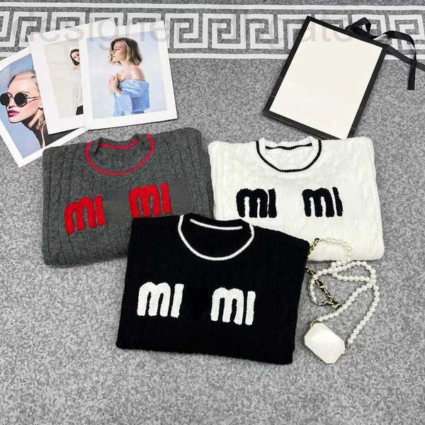 

women's sweaters designer sweater hoodie with embroidered letters on the chest round neck pullover spring and autumn womens sweatshirt, White;black