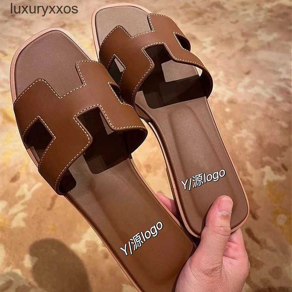 

one lady h sandals oran slipper designer word hh high version internet celebrity same open-toe casual flat bottom holiday beach shoes dxwv