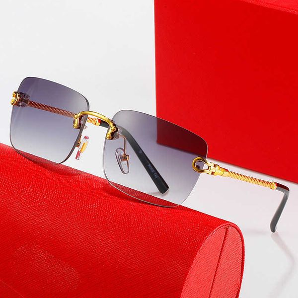 

Fashion carti top sunglasses Sunglasses men's and women's new frameless twist metal leg personalized Optical Frame with original box